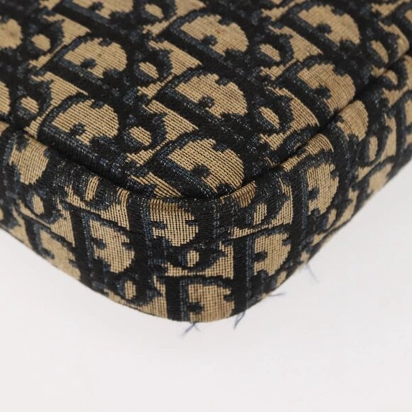 Christian Dior Trotter Canvas Shoulder Bag Navy Gold Auth 146485 - Picture 5 of 16